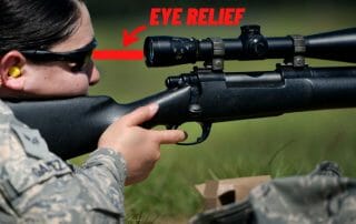 Girl adjusting eye relief on a rifle scope